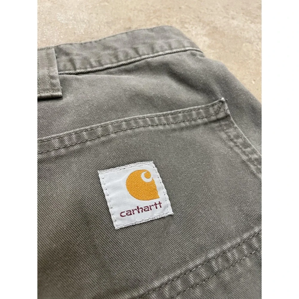 Carhartt Pants Mens‎ 42x32 Gray Relaxed Fit Canvas Carpenter Work B324 DFE